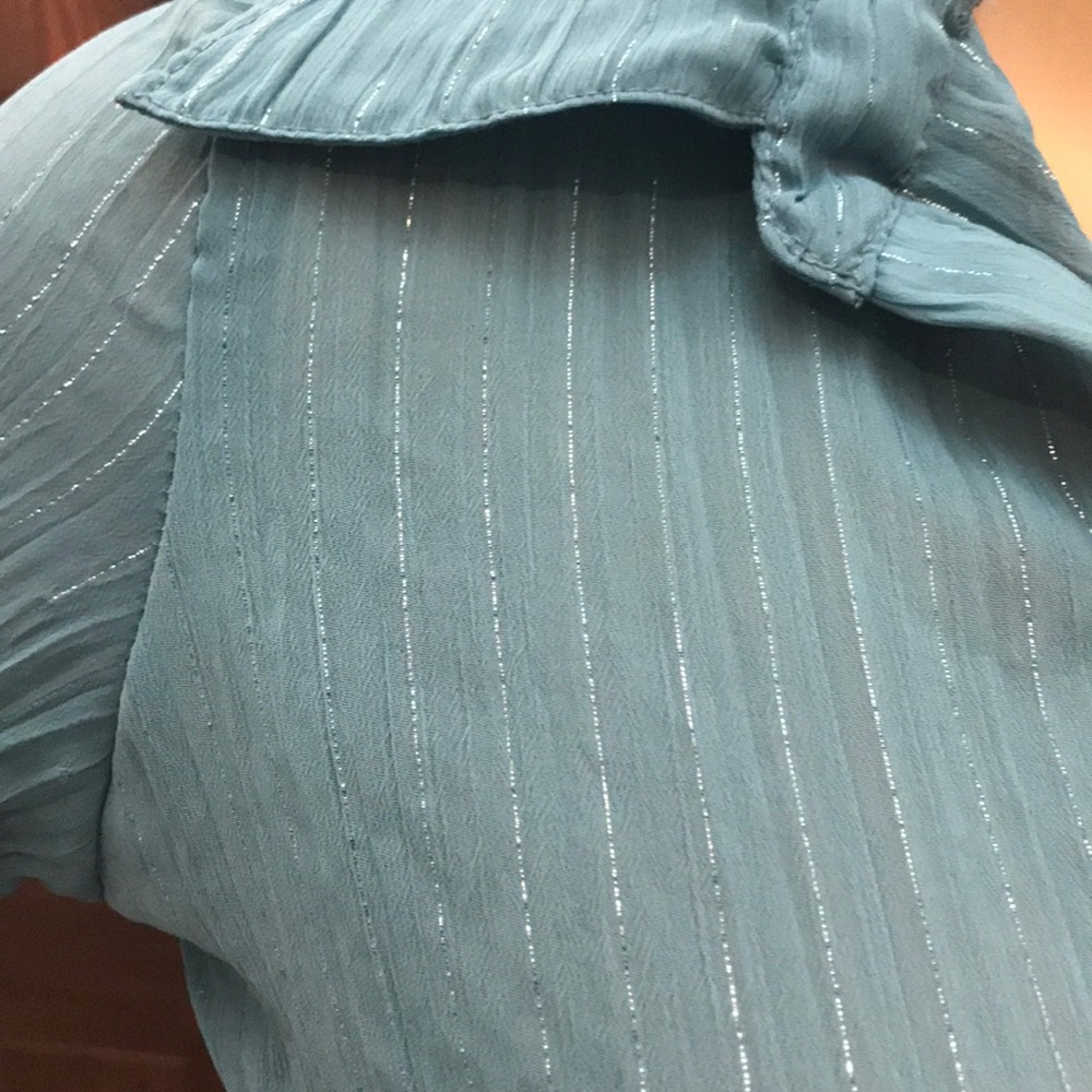 Teal shirt with silver stripes size M - Picture 14 of 17